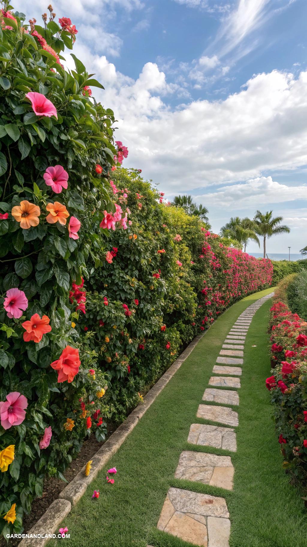 hibiscus landscaping ideas Colorful hibiscus hedges for privacy screens