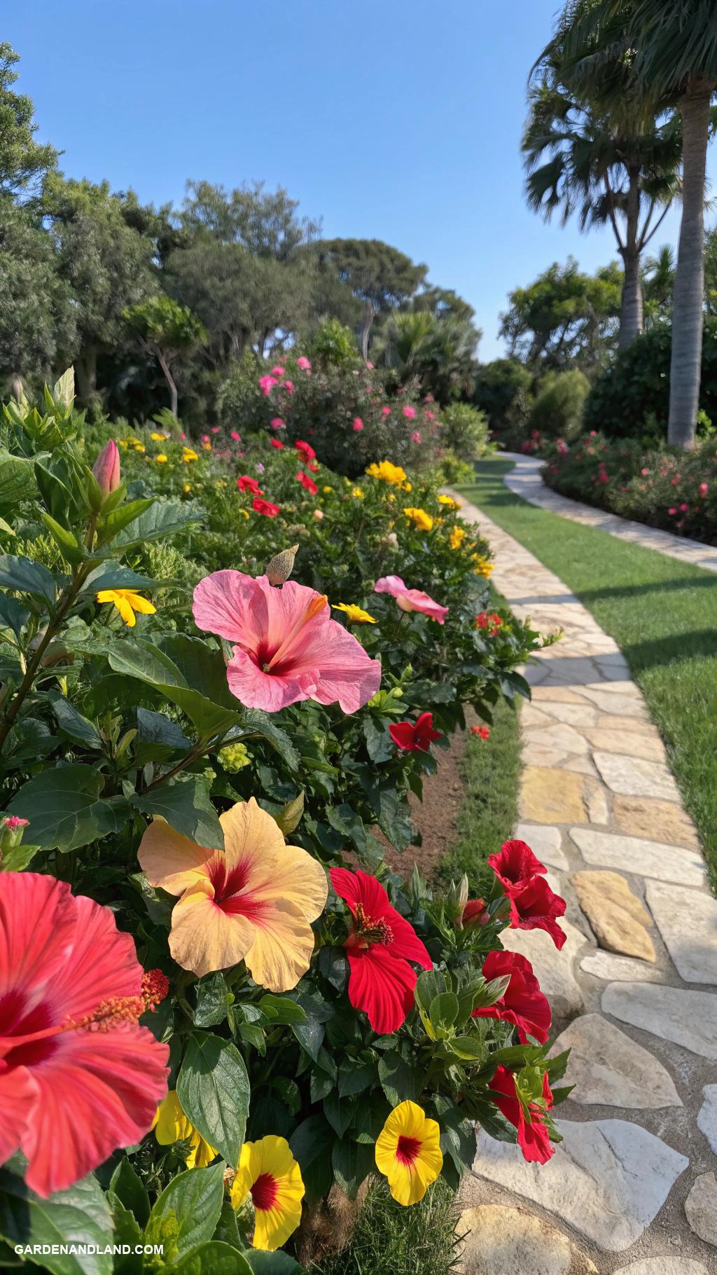 hibiscus landscaping ideas Pollinator friendly garden with hibiscus plants