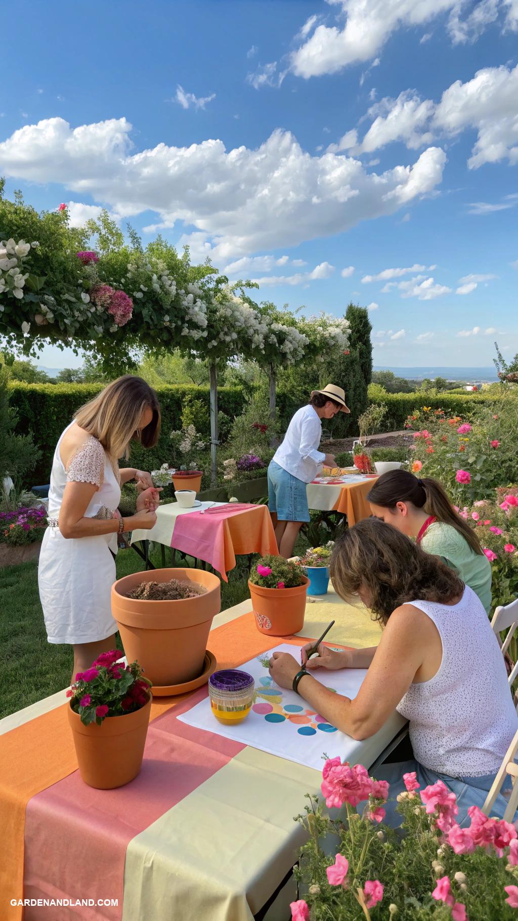 outdoor game night ideas DIY flower pot painting competition