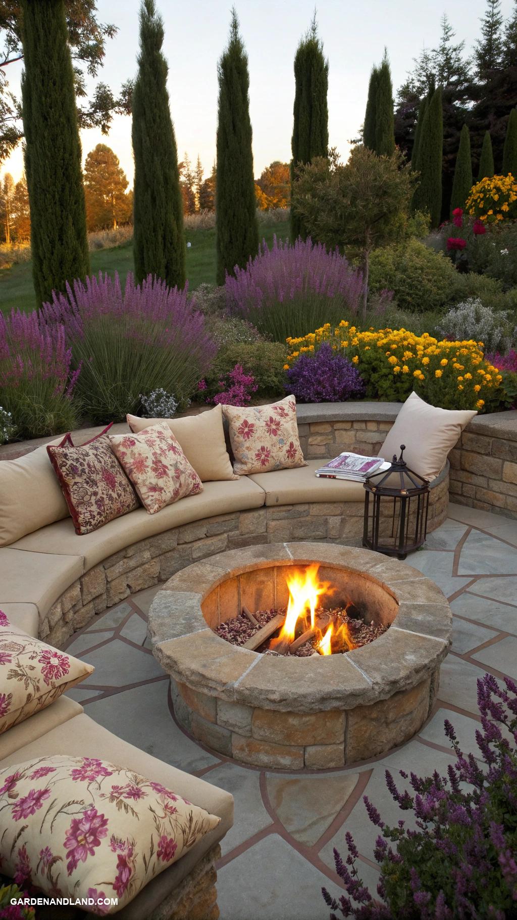 outdoor patio ideas Charming fire pit with cozy seating