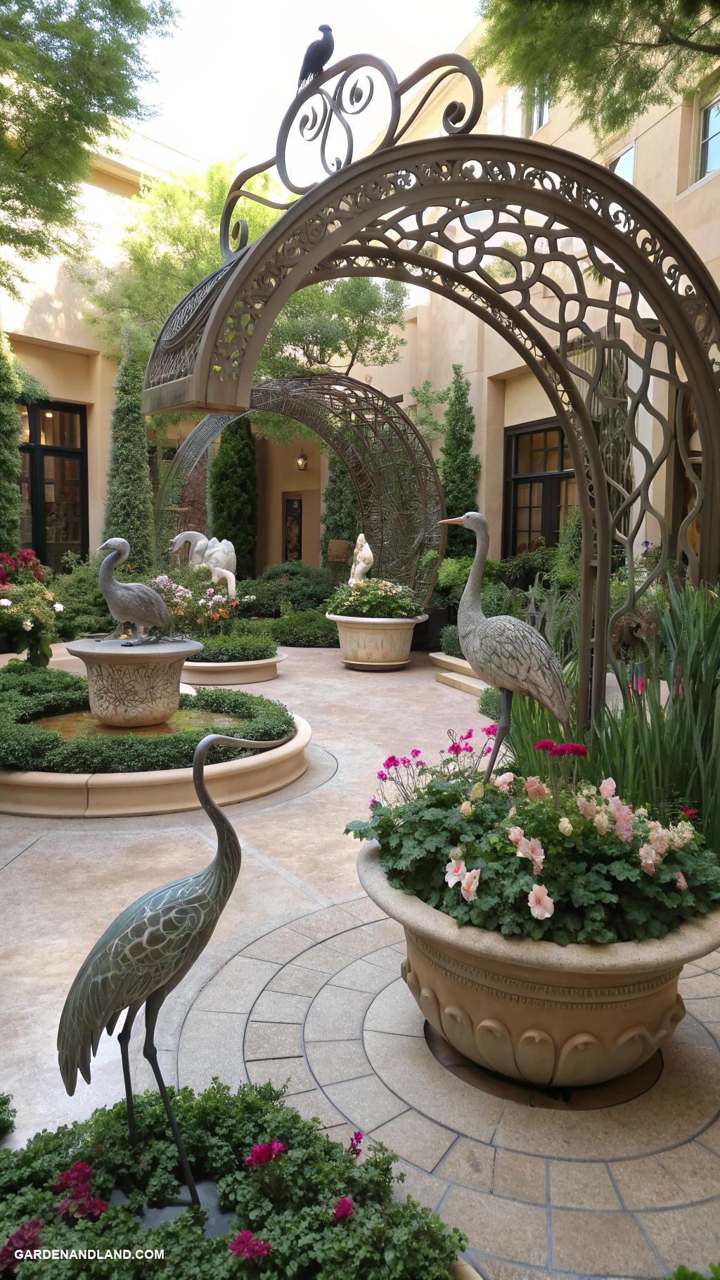 outdoor patio ideas Outdoor art installation with sculptures