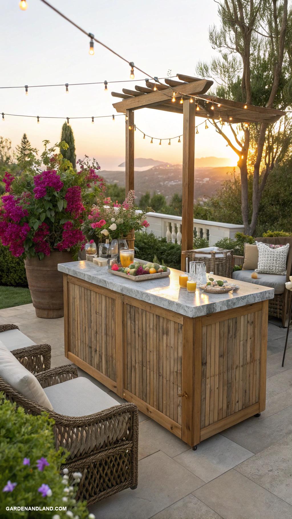 outdoor patio ideas Portable bar for summer gatherings