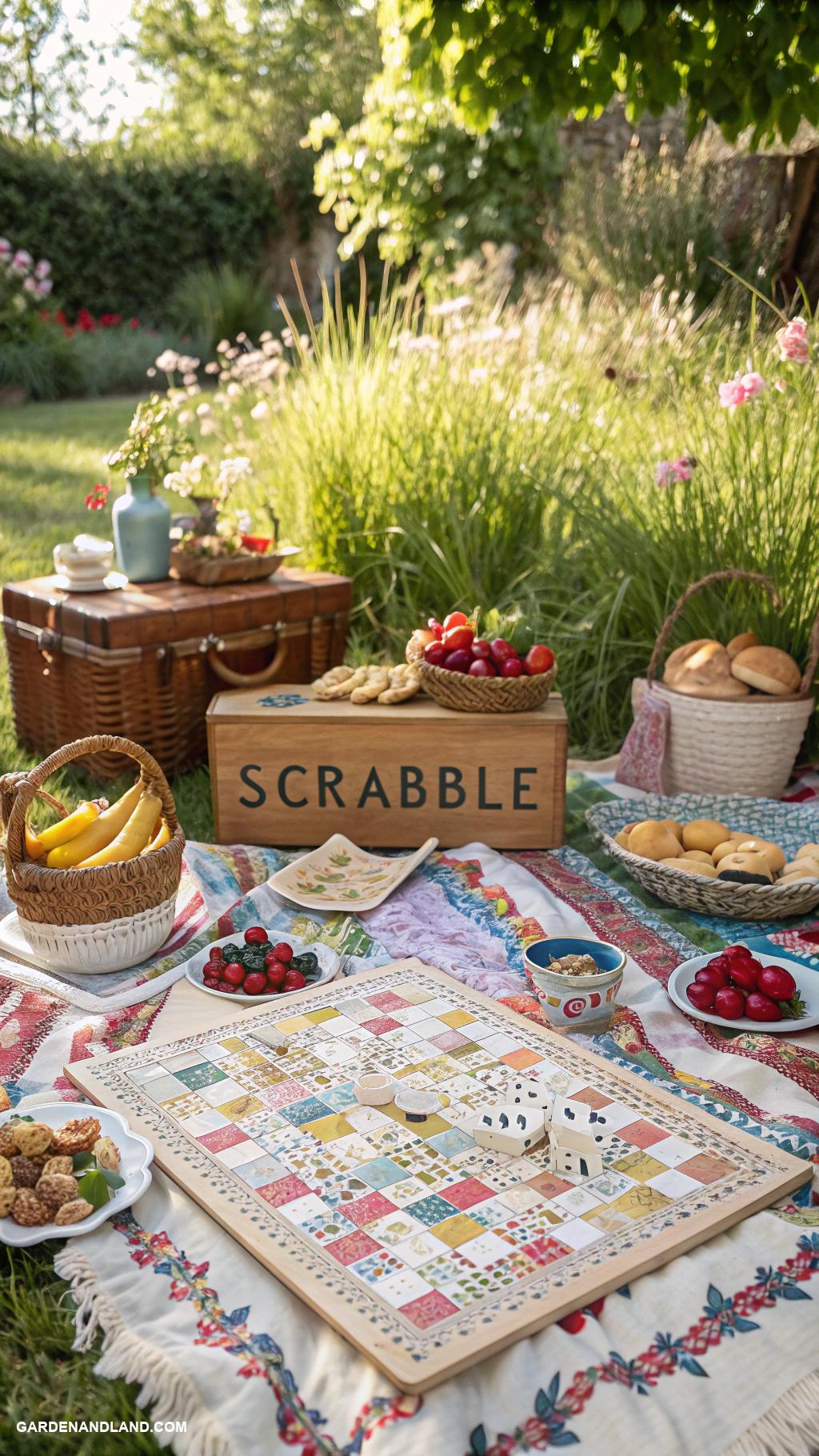 retro picnic party Classic board games for entertainment