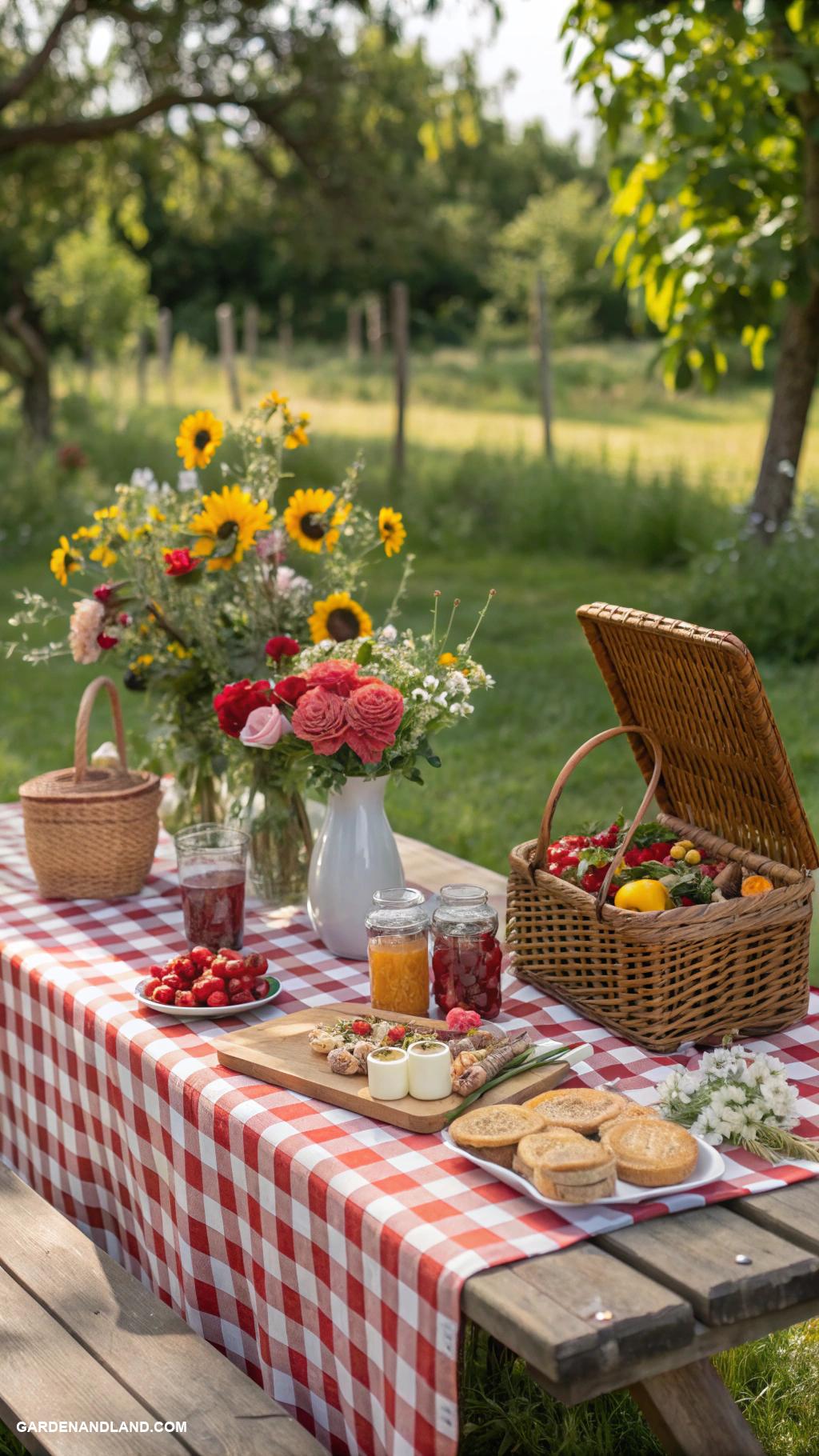 retro picnic party Classic checkered tablecloth decor theme