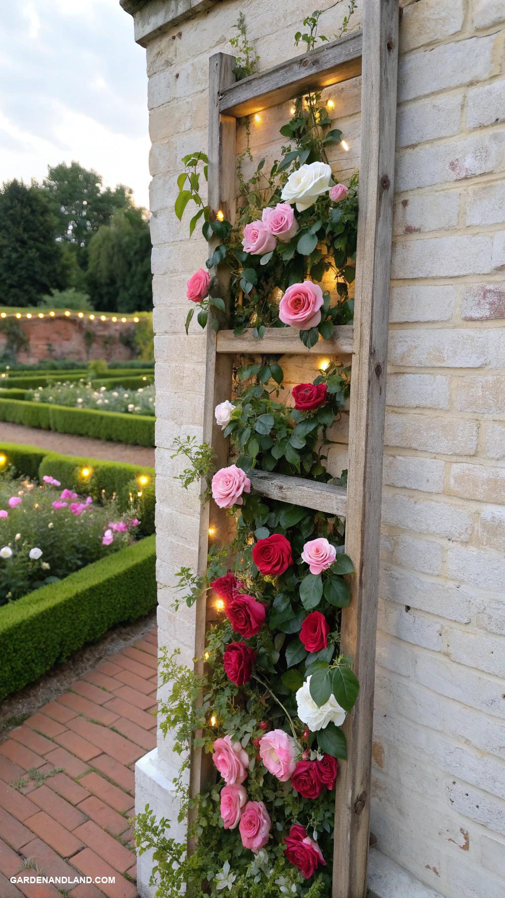 rose garden ideas Vertical rose wall planters