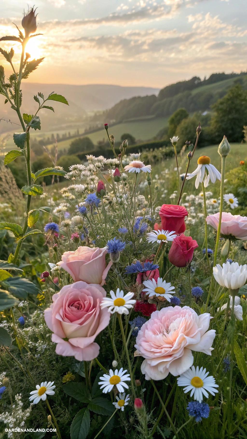 rose garden ideas Wildflower and rose combination patches