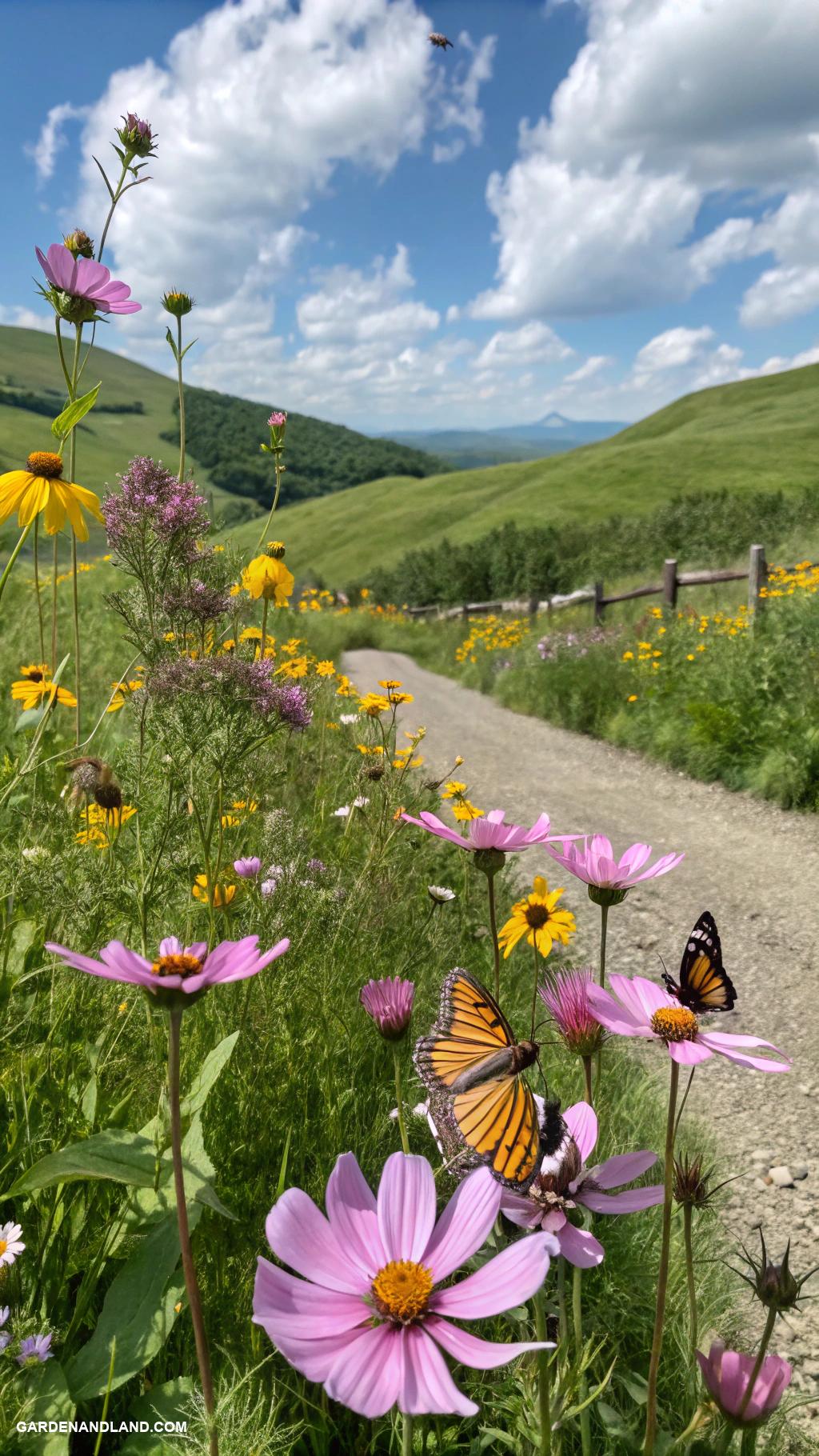 secret garden Colorful wildflower meadow for pollinators