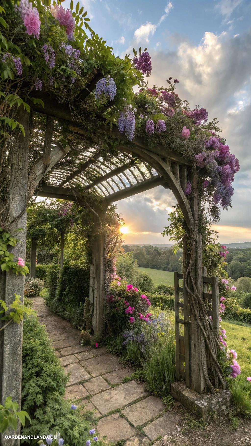 secret garden Secret archway draped with flowering vines
