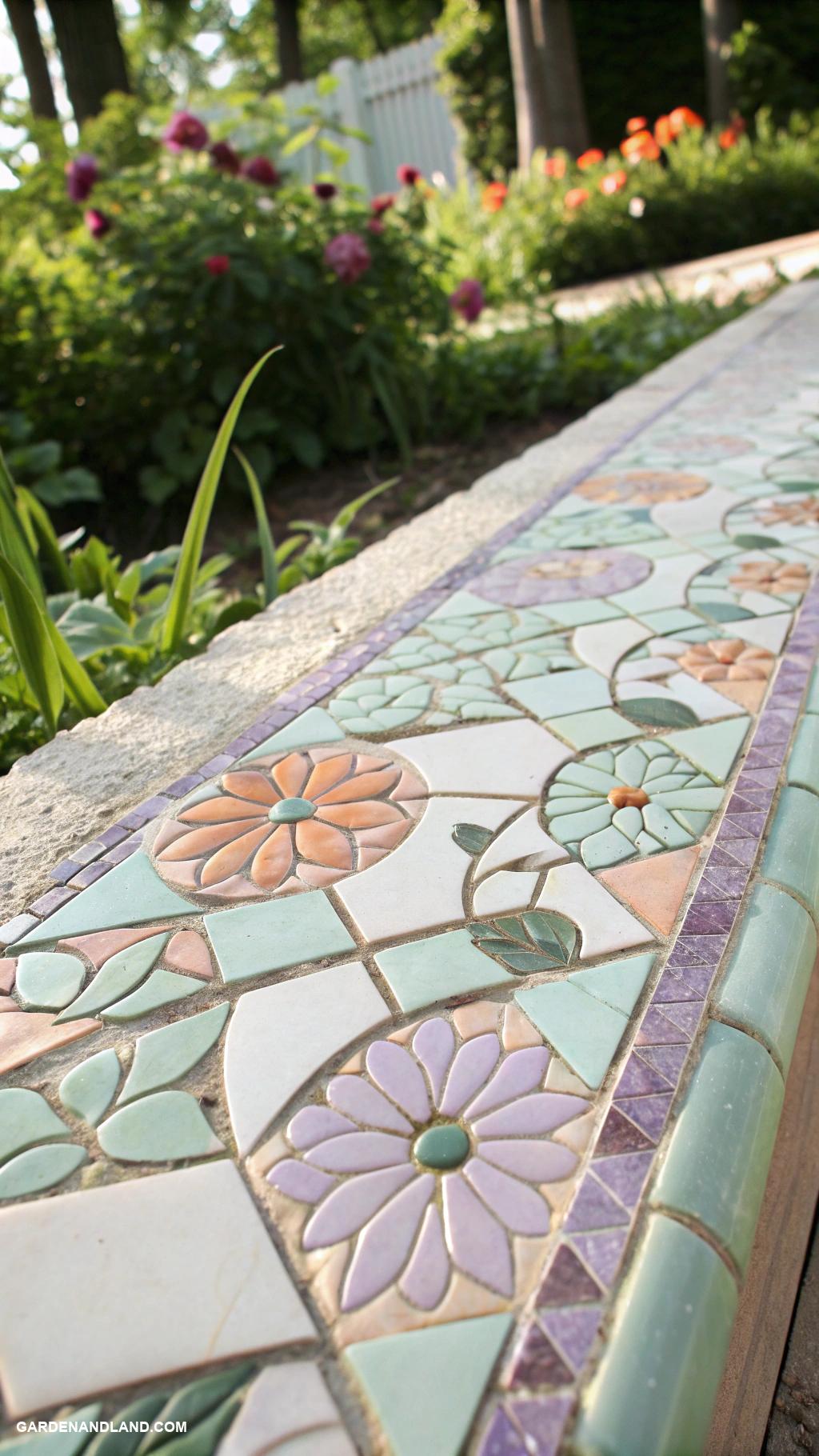 simple garden borders Mosaic tile border design
