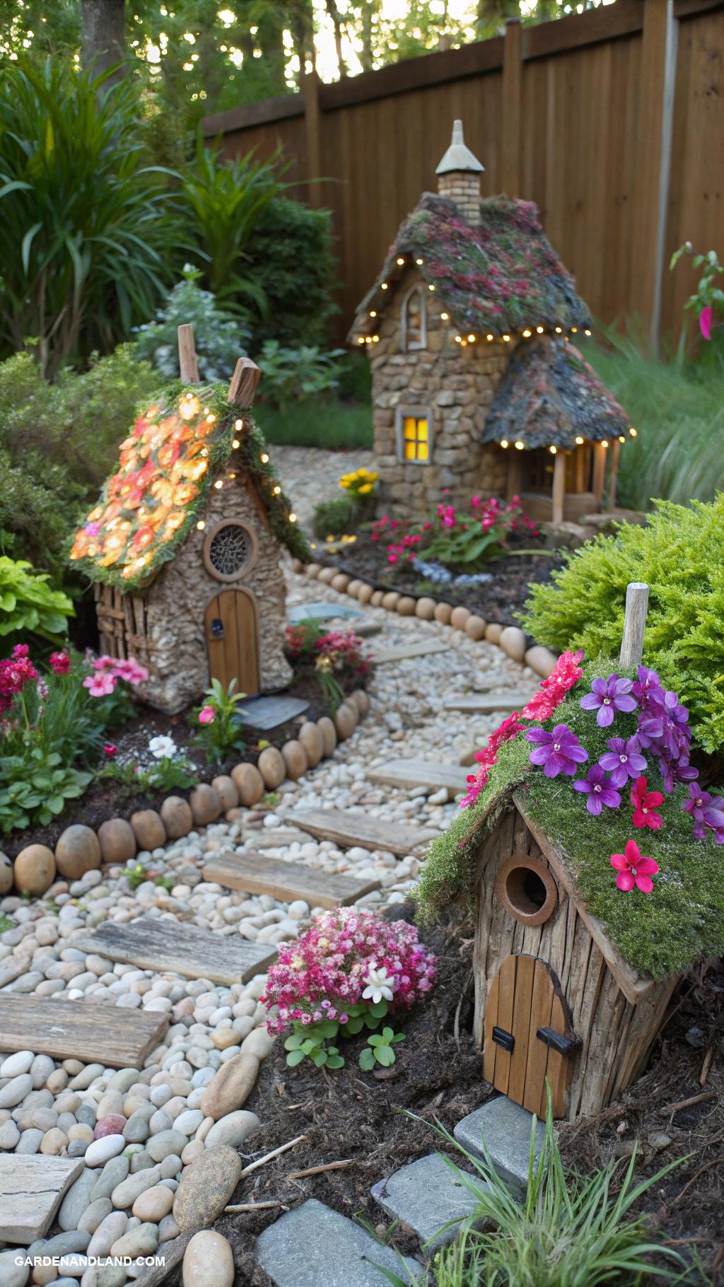 small backyard gardens Fairy garden with tiny fairy houses and decor