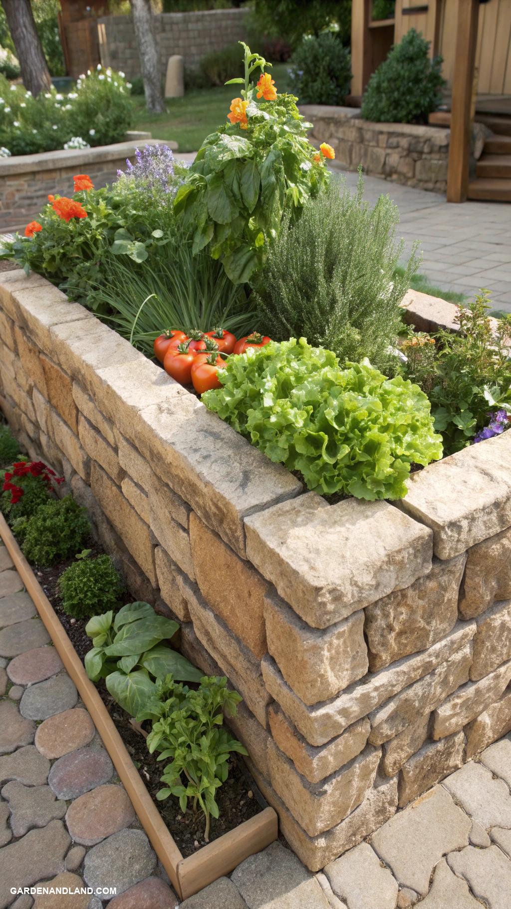 stone garden bed ideas Raised stone beds for vegetable gardening