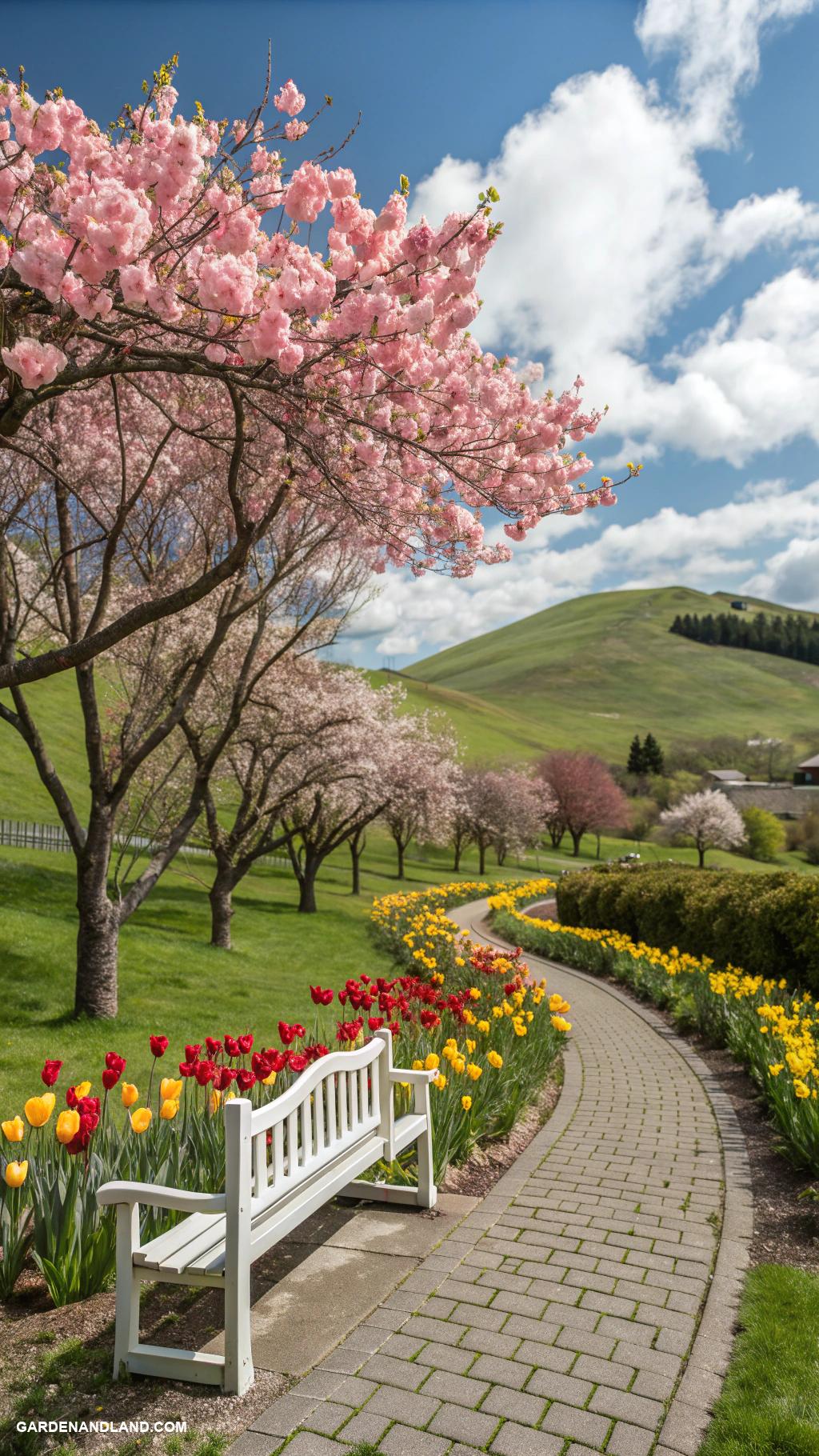 cherry blossom tree landscaping Use cherry trees for seasonal color contrasts