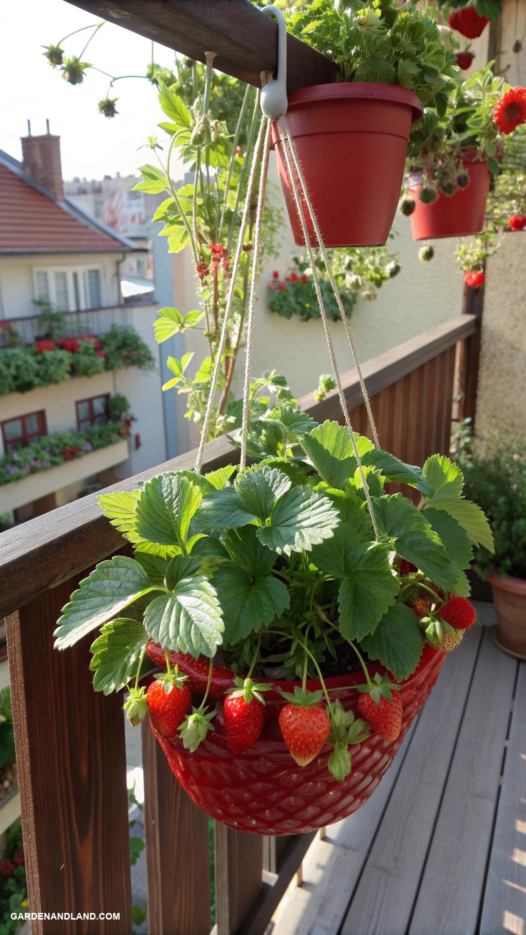 container gardening vegetables Hanging strawberry planters for small spaces