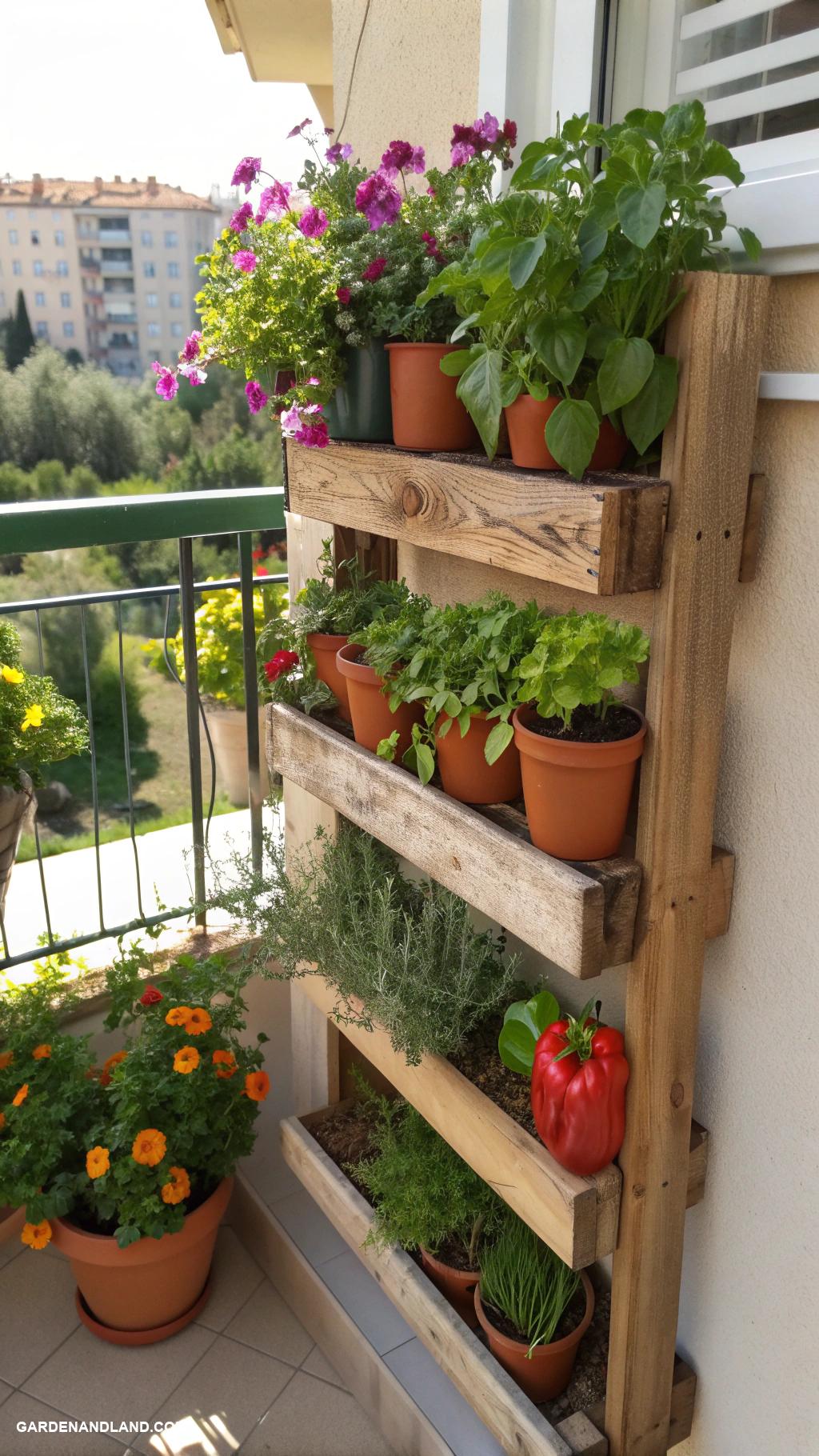 container gardening vegetables Miniature spice rack for balcony herbs