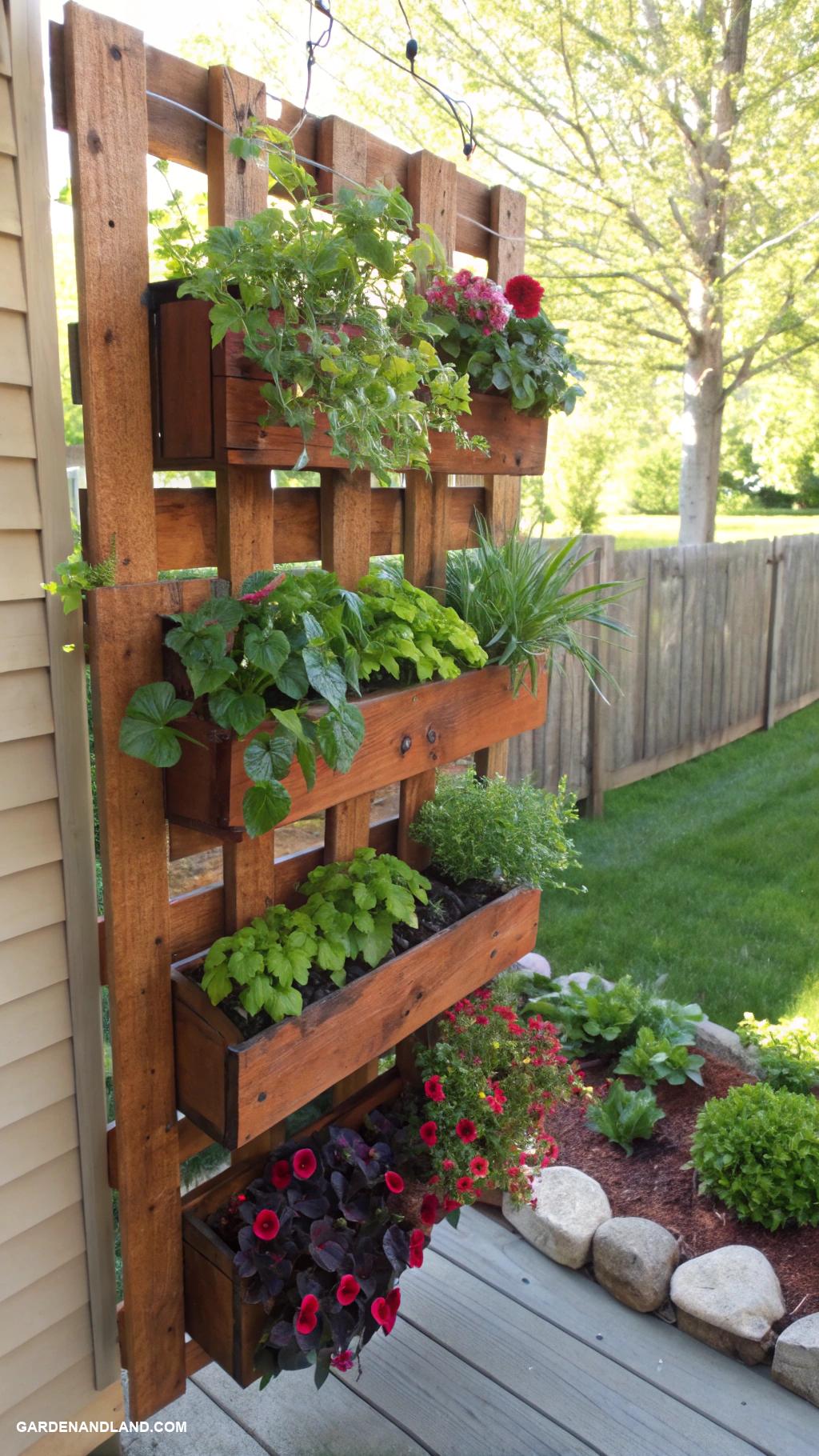 diy hanging planter Wooden pallet vertical garden display
