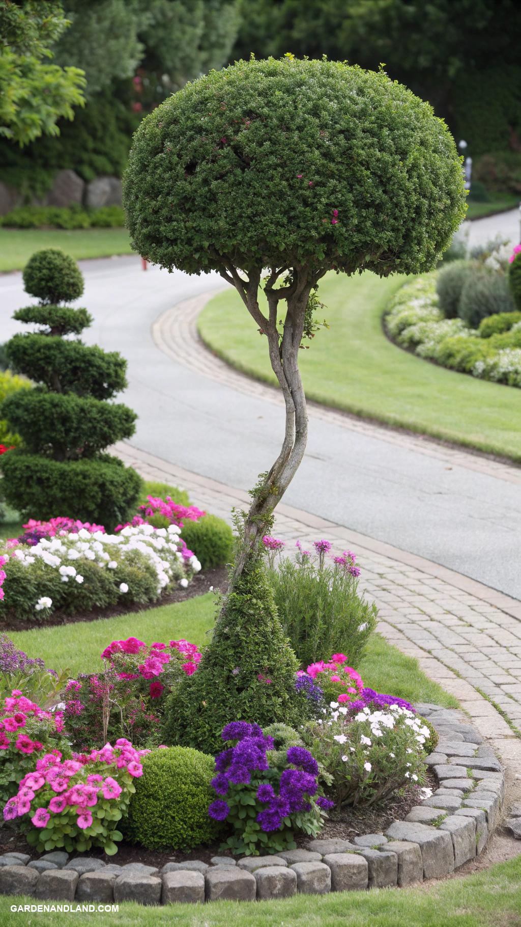 evergreen shrubs Evergreen topiaries for sculptural interest