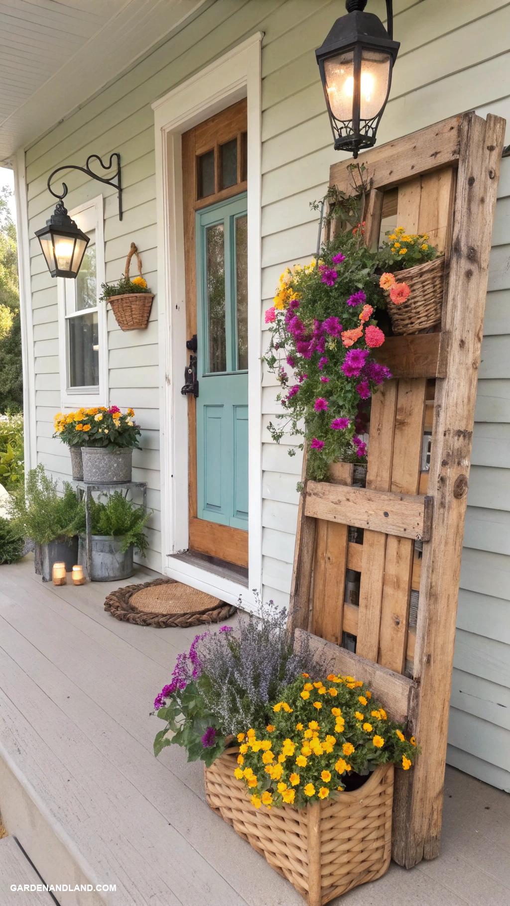 front porch planter ideas Palettes turned planters for a rustic look