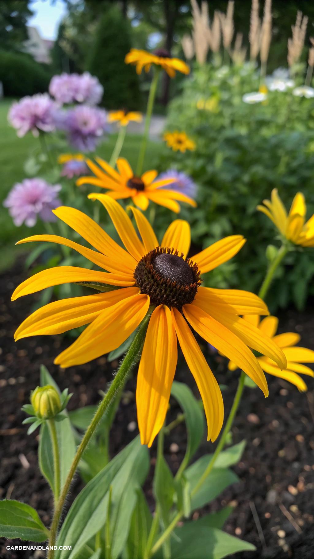full sun perennials Black eyed Susan for cheerful yellow blooms