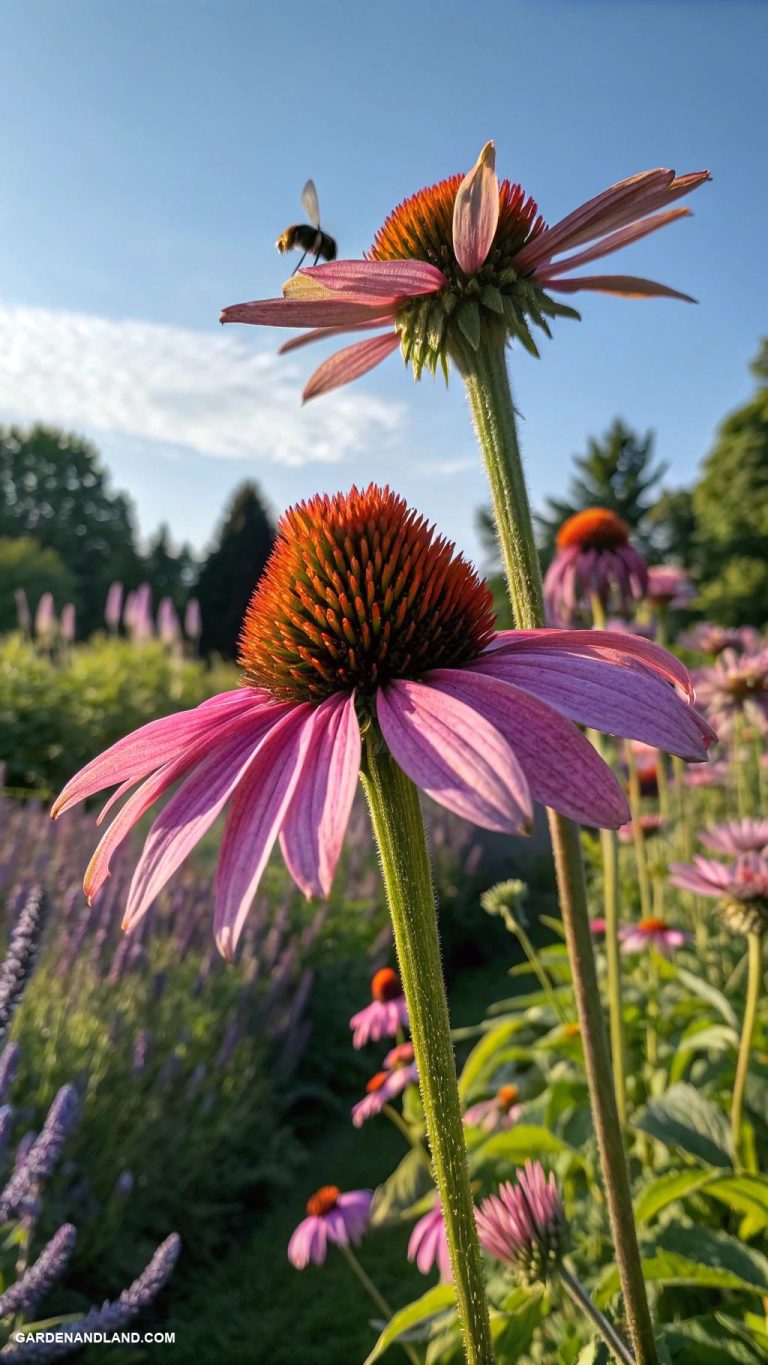full sun perennials Echinacea for butterflies and bees