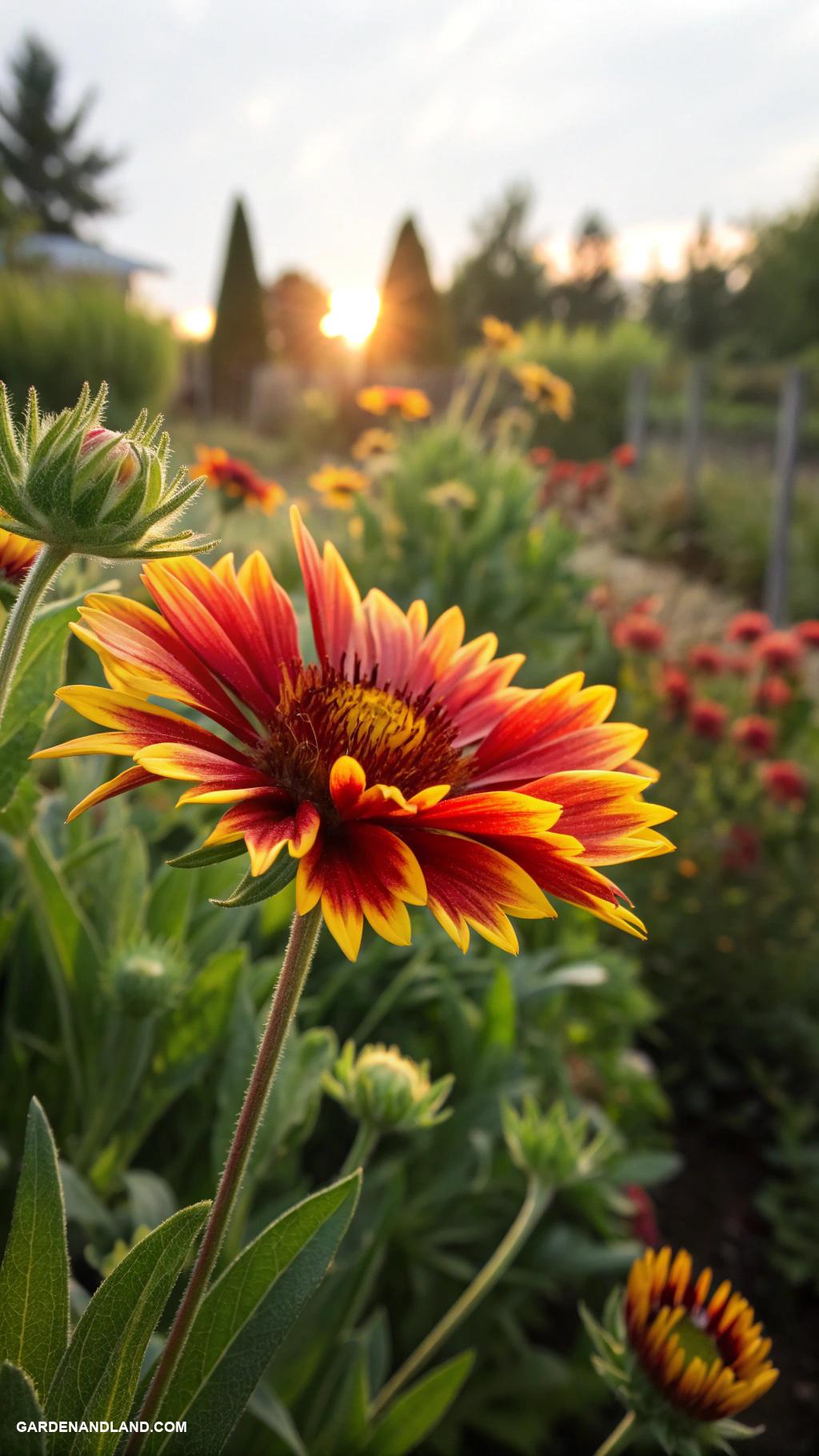 full sun perennials Gaillardia for fiery red and yellow petals