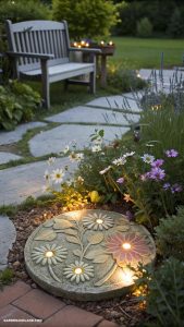 homemade stepping stones Functional stepping stones with embedded lighting
