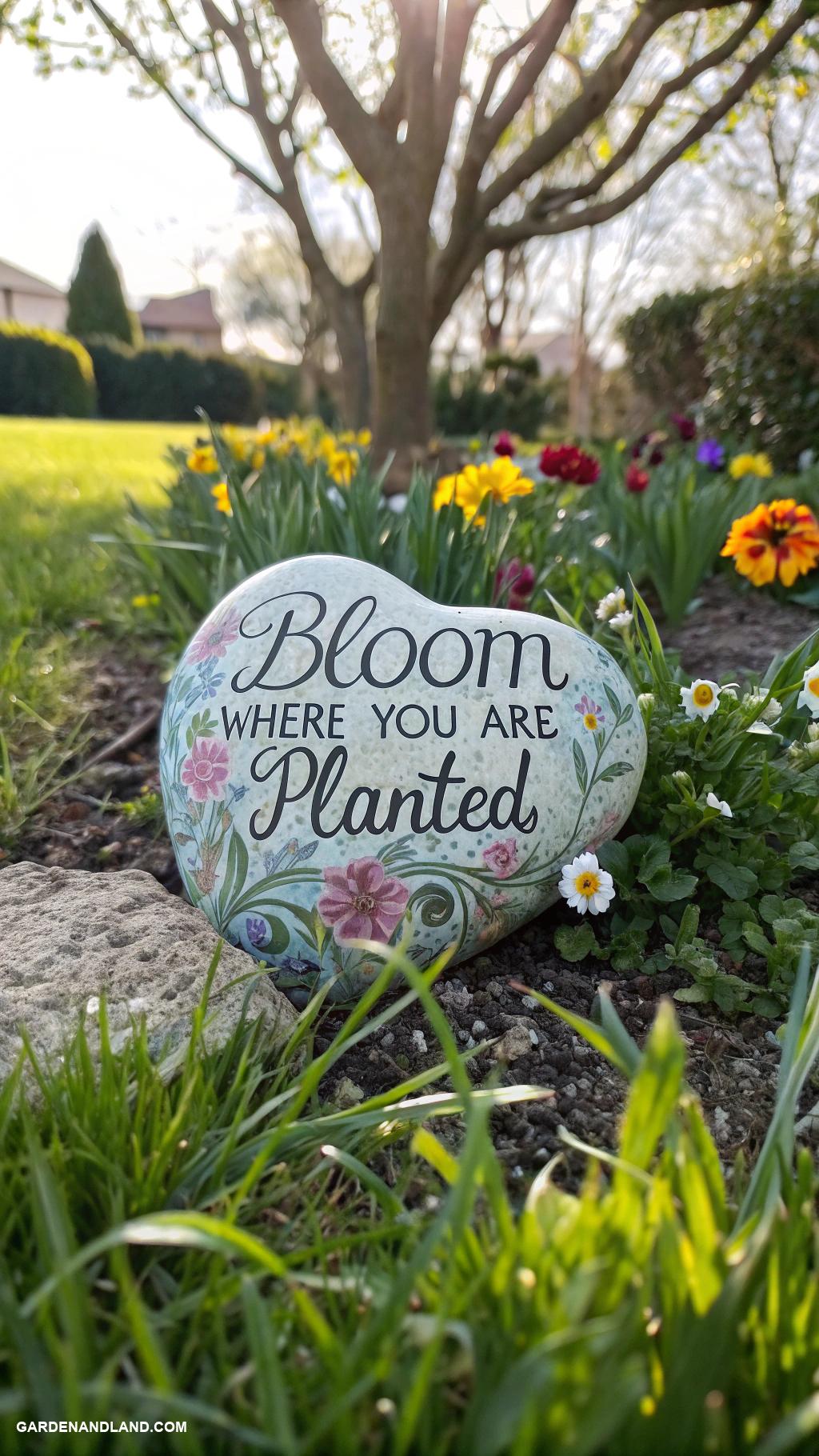 homemade stepping stones Painted stones with inspirational quotes