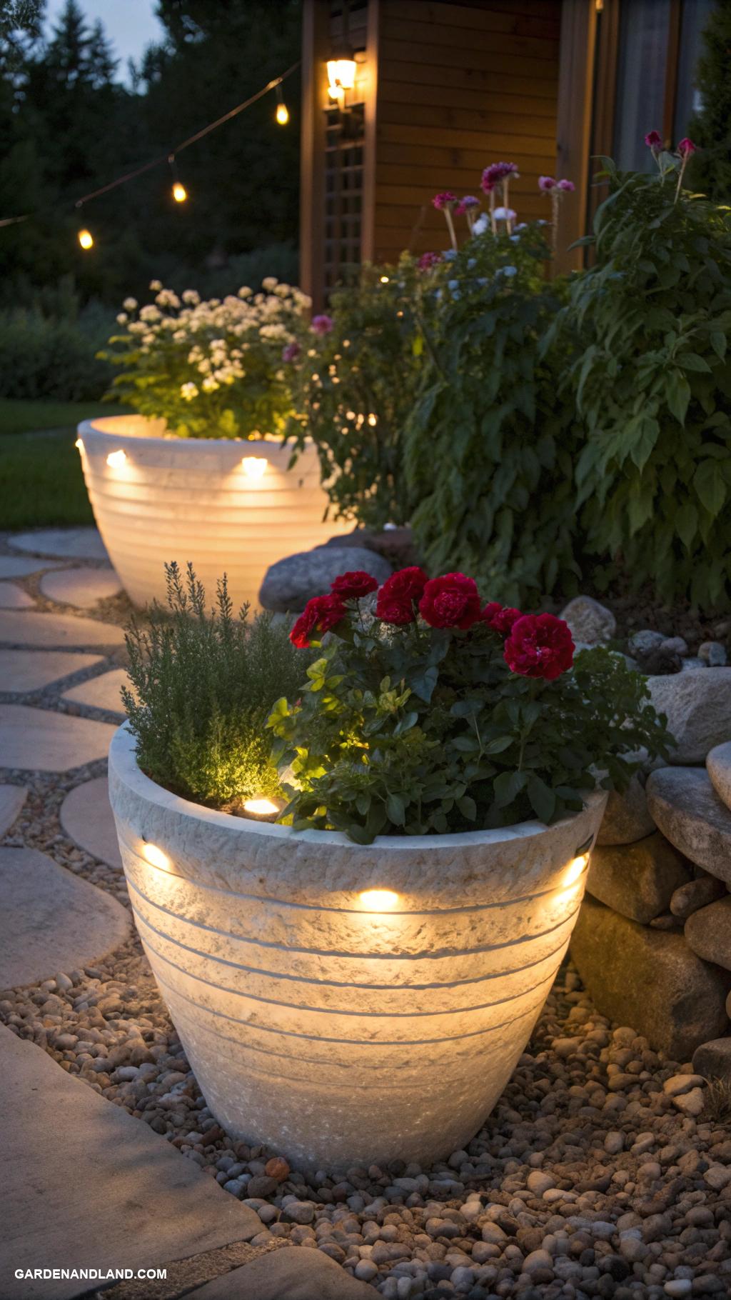 low light garden ideas Light up planters with integrated LEDs