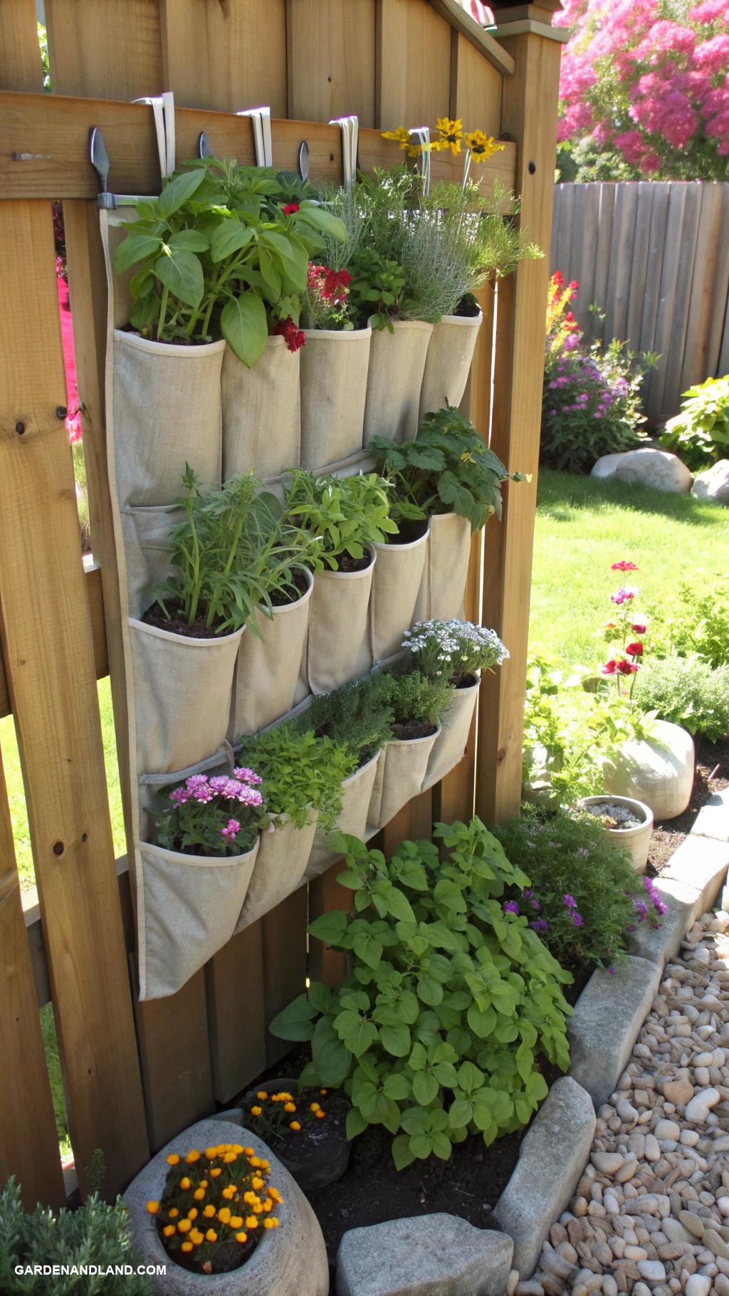 outdoor planters Hanging shoe organizers for herbs