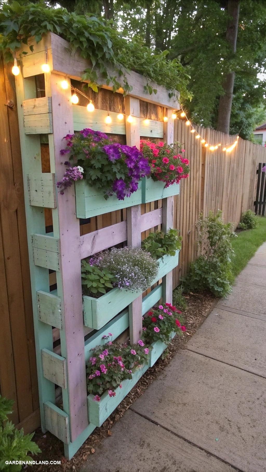 outdoor planters Repurposed wooden pallets as vertical planters