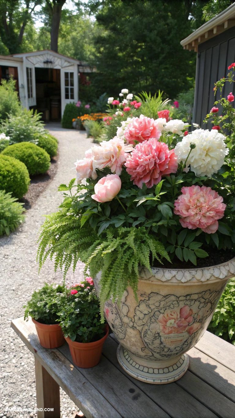 peonies landscaping ideas Use peonies in mixed container arrangements