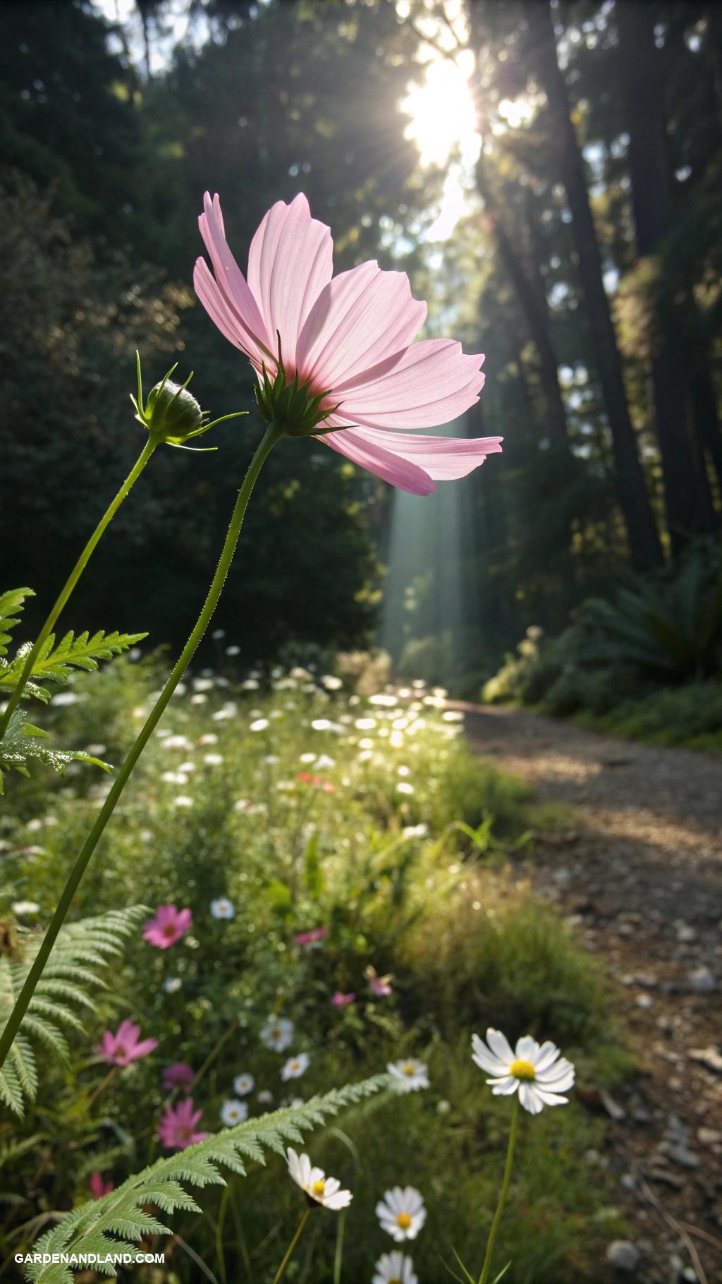pink flowers Pink Cosmos flowers for whimsical garden accent