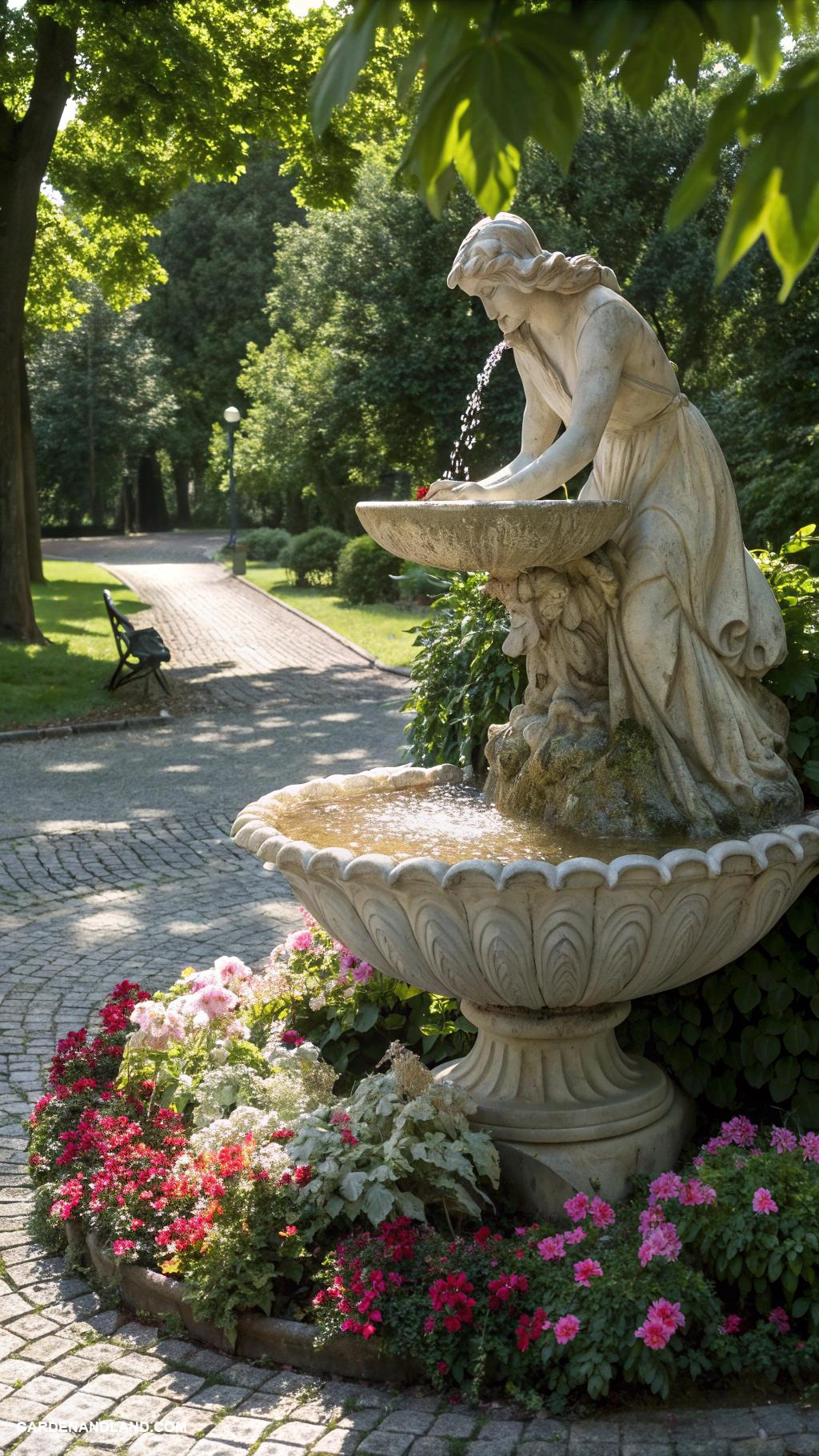 roman sculptures for garden Charming nymph fountain for tranquil ambiance