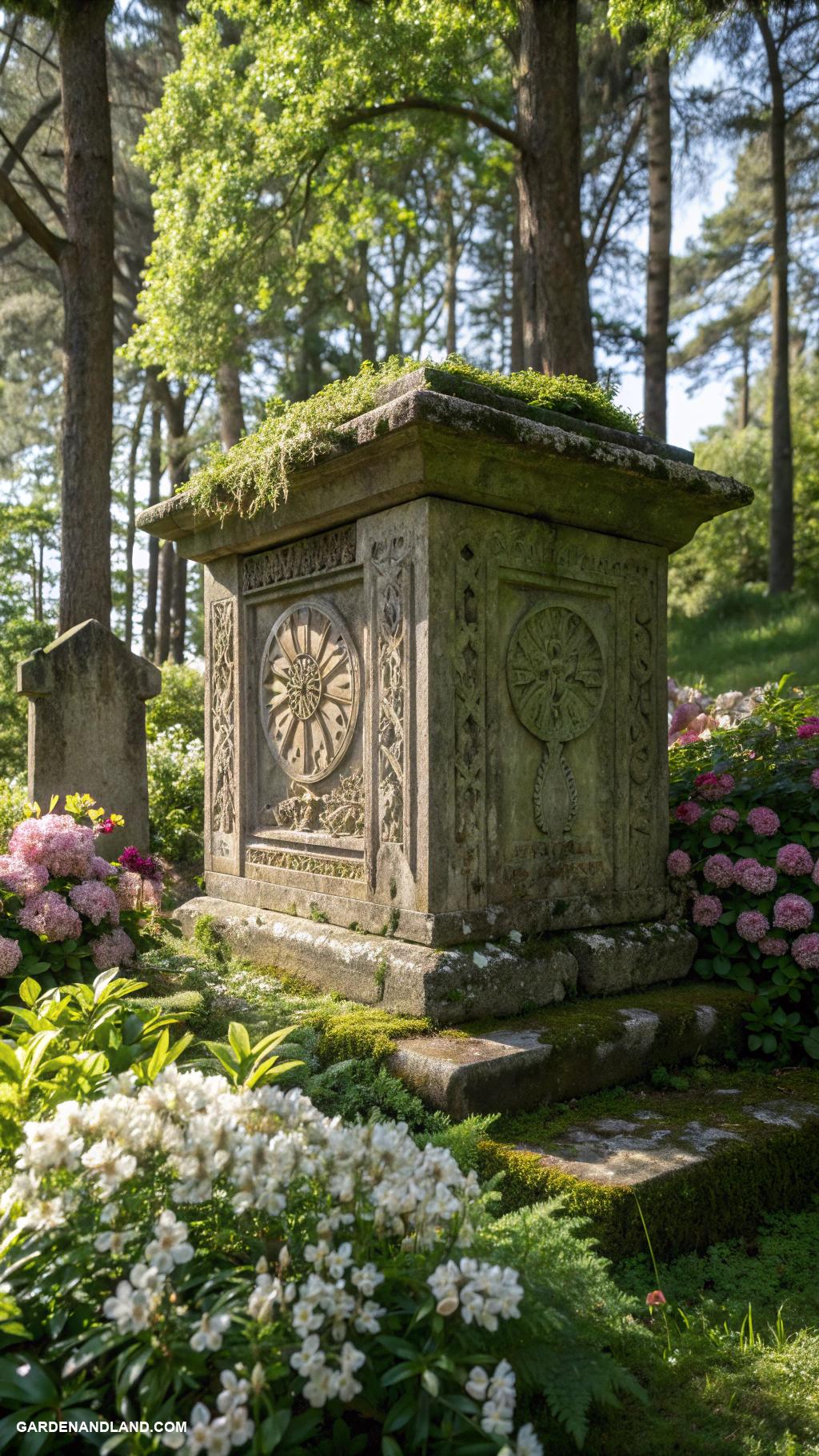 roman sculptures for garden Weathered stone altar for outdoor gatherings