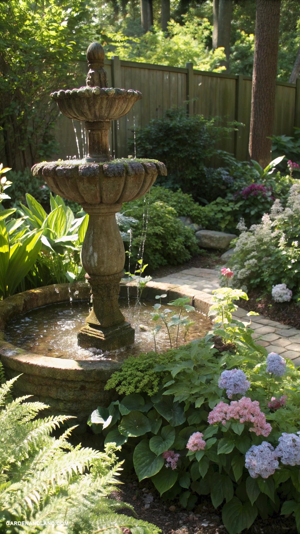 shade garden ideas Install a soothing water feature