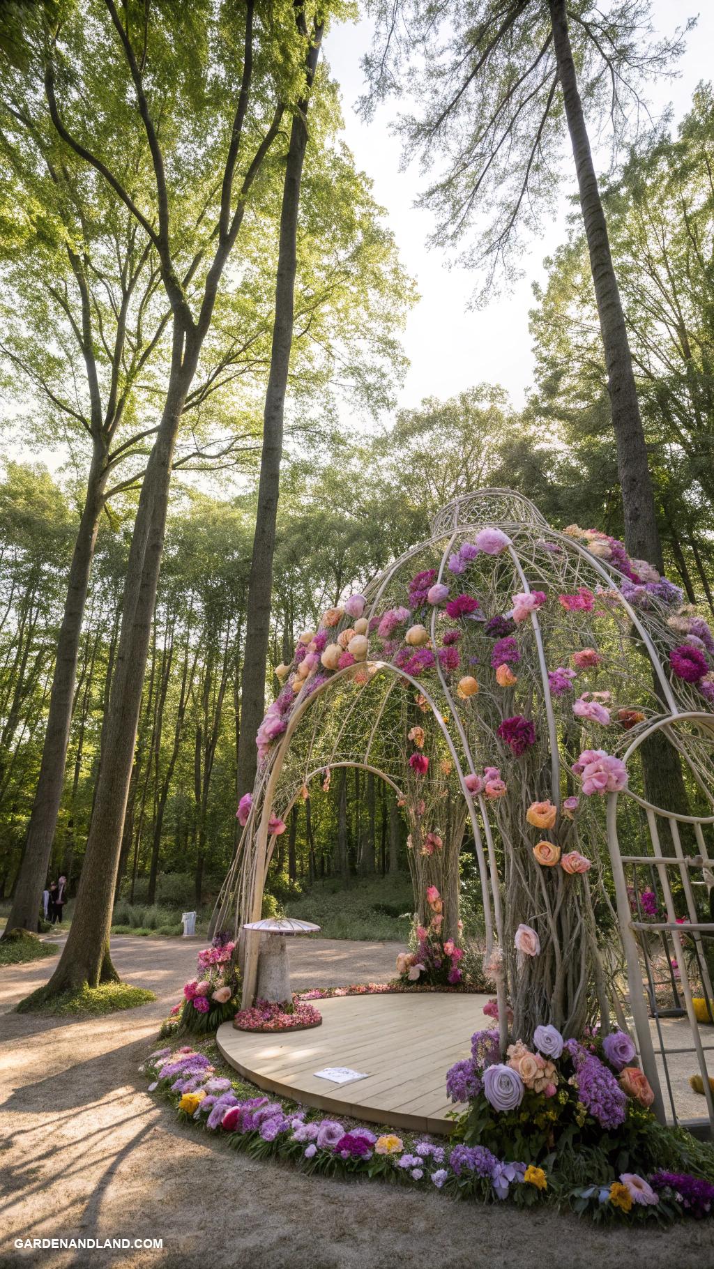 tree landscaping ideas Art installations nestled among treetops