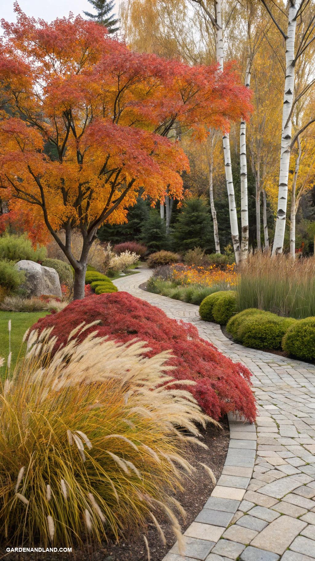 tree landscaping ideas Colorful foliage for seasonal interest