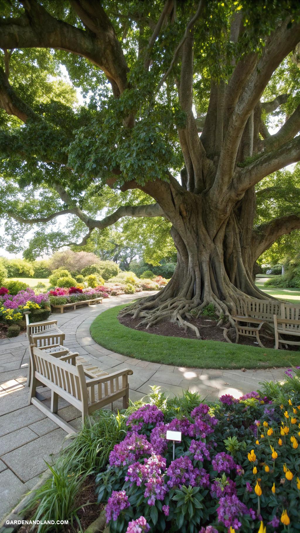tree landscaping ideas Trees with integrated seating areas
