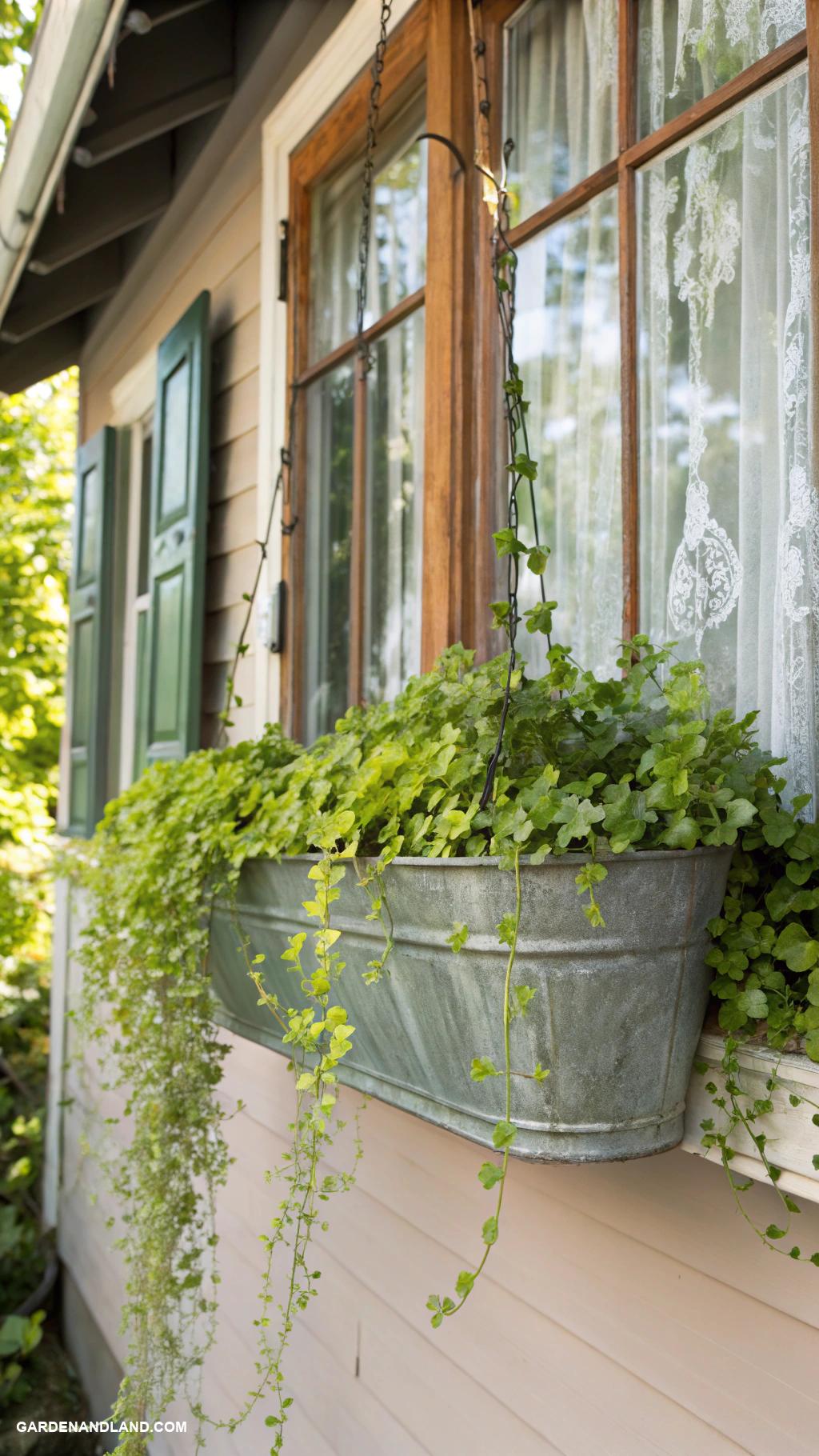 window planter boxes Hanging gutter planters for trailing vines