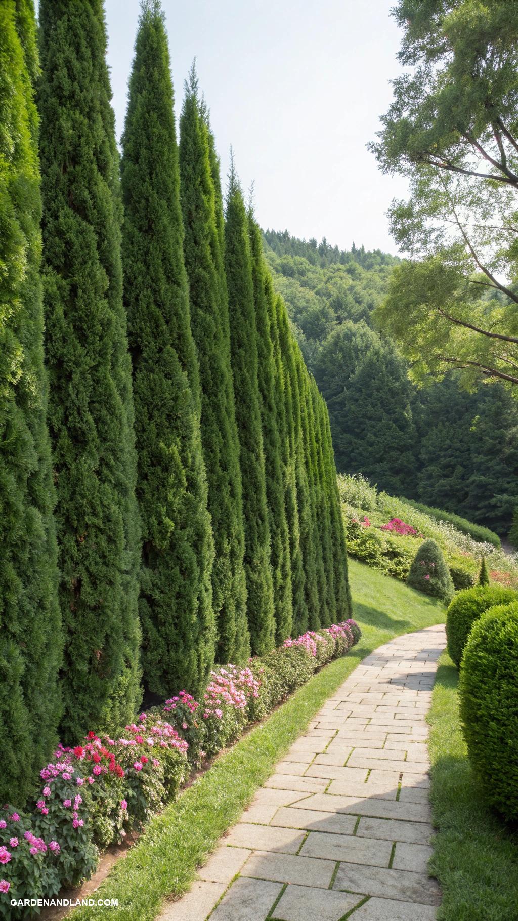 best evergreens for privacy Arborvitae as tall natural fences