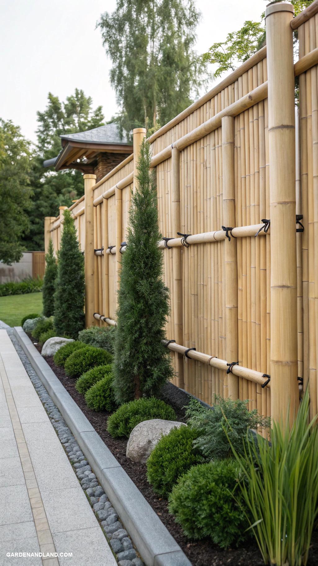 best evergreens for privacy Bamboo fencing for modern aesthetics