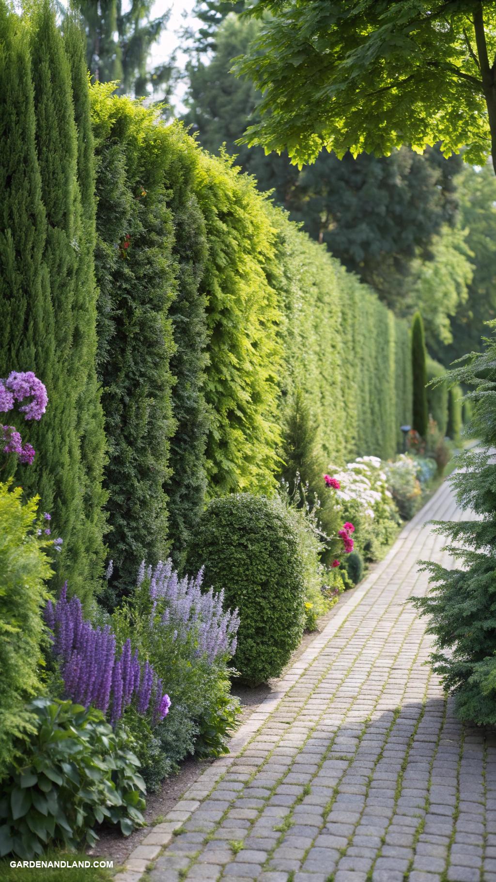 best evergreens for privacy Garden walls with dense greenery