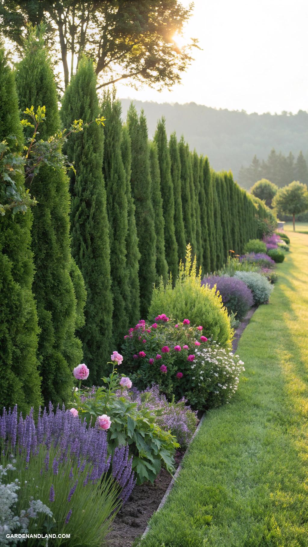 best evergreens for privacy Hedge rows for natural boundary formation
