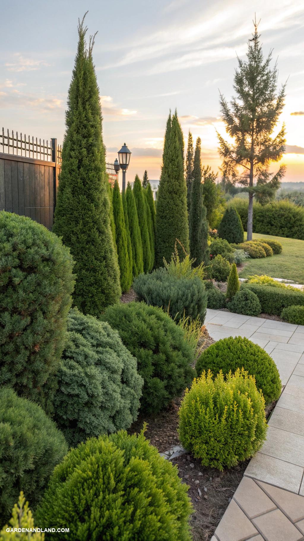 best evergreens for privacy Mixed evergreen shrubs for layered privacy