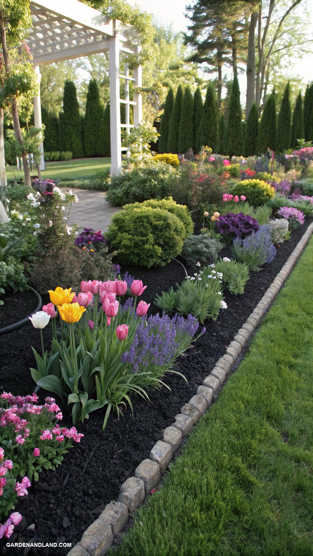 black mulch landscaping ideas Create defined borders with black mulch beds