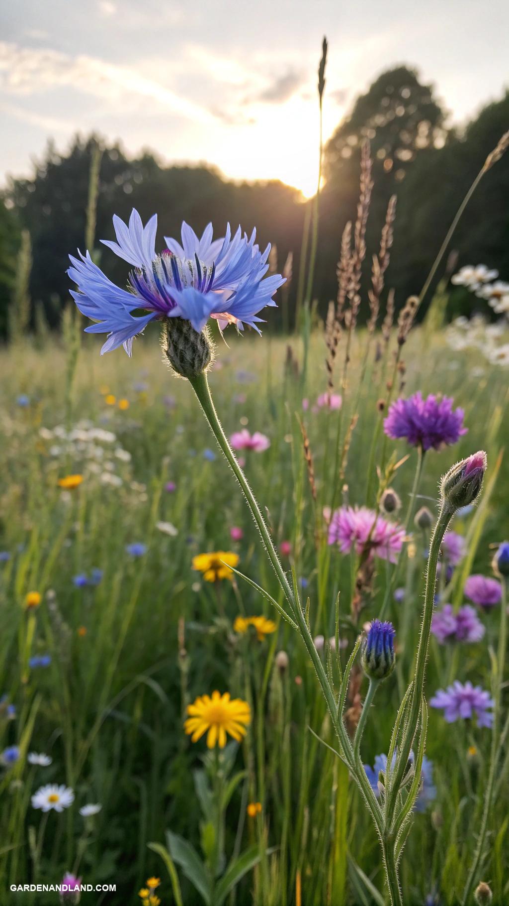 blue flowers Cornflowers for vibrant wildflower garden aesthetics