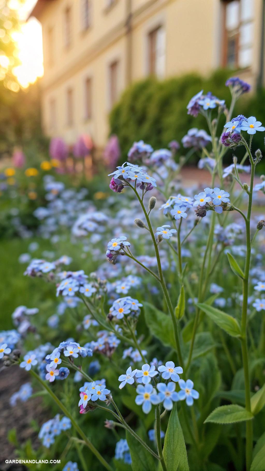 blue flowers Forget me nots creating sweet nostalgic patches