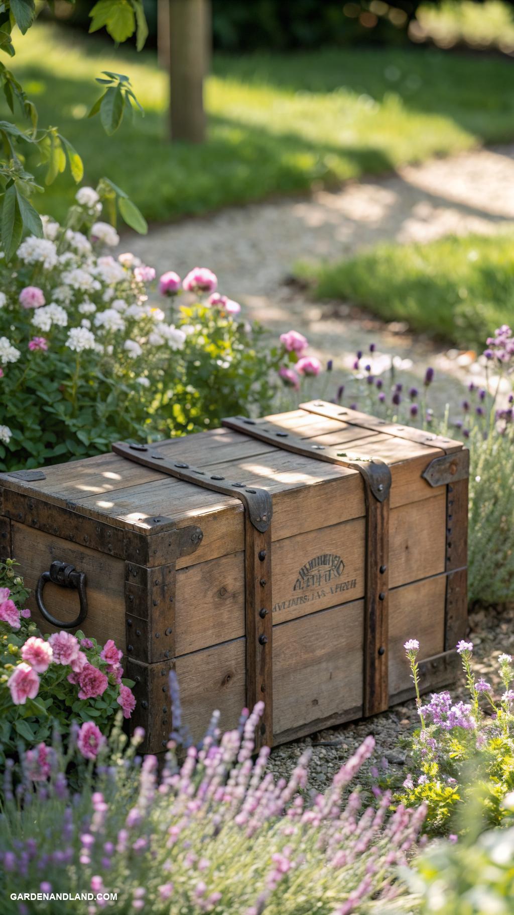 box planter ideas Vintage wooden crates for rustic charm