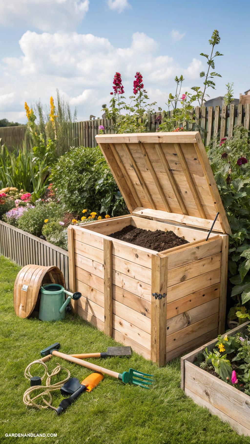cheap garden projects Build a simple wooden compost bin