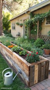 cheap garden projects Construct a raised garden bed from scrap wood