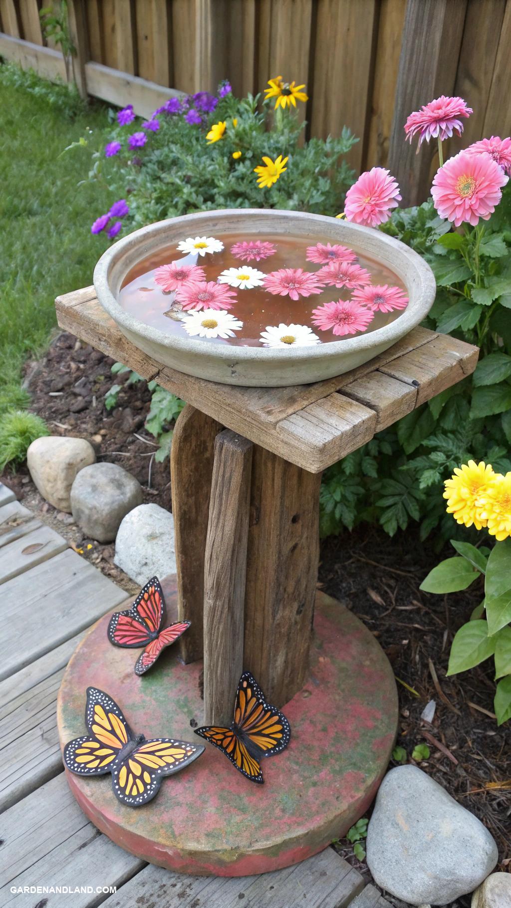 cheap garden projects Create butterfly watering station with shallow dish